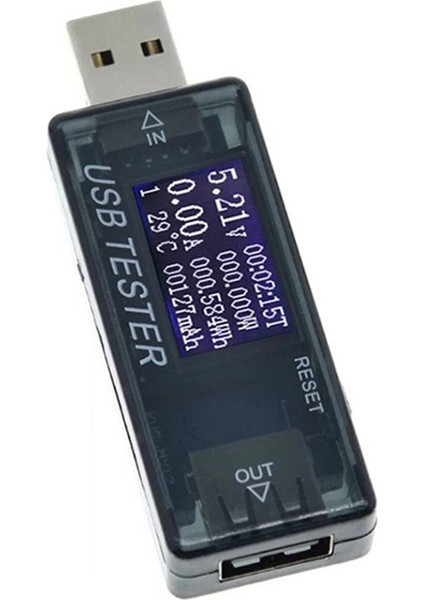 Dc Güç Ölçer 4 V-30 V Test Cihazı Dijital Voltmetre Volt Metre Güç Bankası Wattmetre Gerilim Test Cihazı USB Akım ve Gerilim Test Cihazı Siyah (Yurt Dışından)