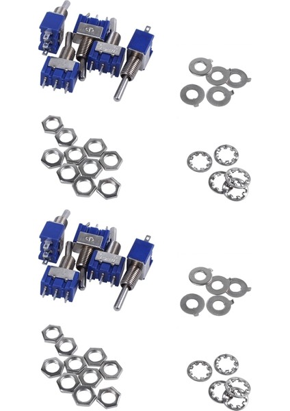 10 Adet Ac 3A/250V 6A/125V On/on Spdt Mini 2 Pozisyon Mandallı Geçiş Anahtarı (Yurt Dışından)