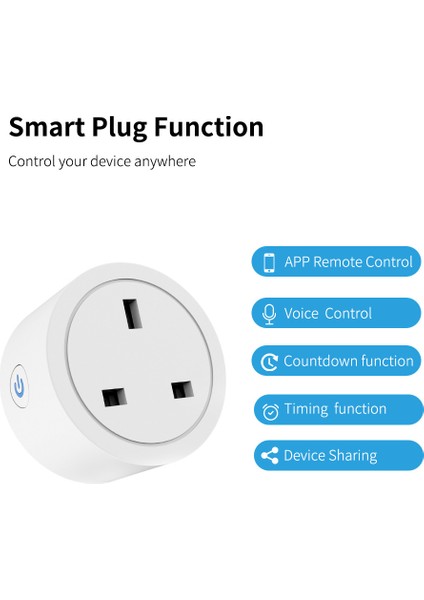 20A Ingiltere Fişi Tuya Wıfı Akıllı Yaşam Uygulaması Güç Monitörlü Akıllı Soket Ses Kontrolü Zamanlama Ev Güç Soketi Alexa Goo.gle Assistant ile Çalışın [sınırlı Satış][en Düşük ] (Yurt Dışından)