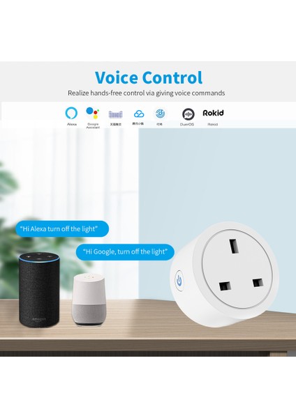 20A Ingiltere Fişi Tuya Wıfı Akıllı Yaşam Uygulaması Güç Monitörlü Akıllı Soket Ses Kontrolü Zamanlama Ev Güç Soketi Alexa Goo.gle Assistant ile Çalışın [sınırlı Satış][en Düşük ] (Yurt Dışından)