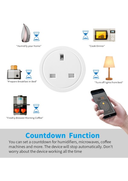 20A Ingiltere Fişi Tuya Wıfı Akıllı Yaşam Uygulaması Güç Monitörlü Akıllı Soket Ses Kontrolü Zamanlama Ev Güç Soketi Alexa Goo.gle Assistant ile Çalışın [sınırlı Satış][en Düşük ] (Yurt Dışından)