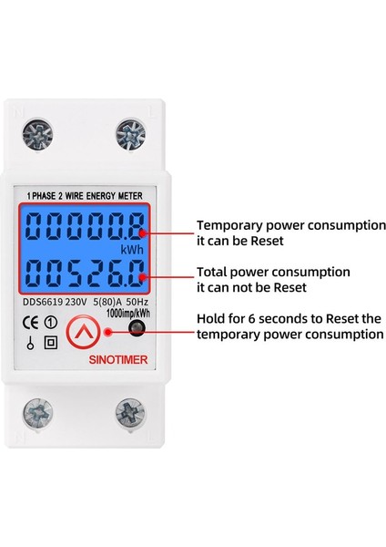Dijital Din Raylı Enerji Ölçer Sıfır Kwh Enerji Ölçer 220V Elektrik (Yurt Dışından) indirimleri