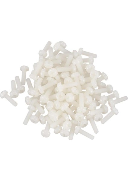 100 Adet M3X10MM Dişli Çubuk Beyaz Naylon Yıldız Başlı Vida Cıvataları (Yurt Dışından)