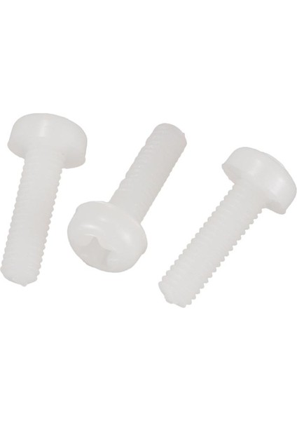 100 Adet M3X10MM Dişli Çubuk Beyaz Naylon Yıldız Başlı Vida Cıvataları (Yurt Dışından)
