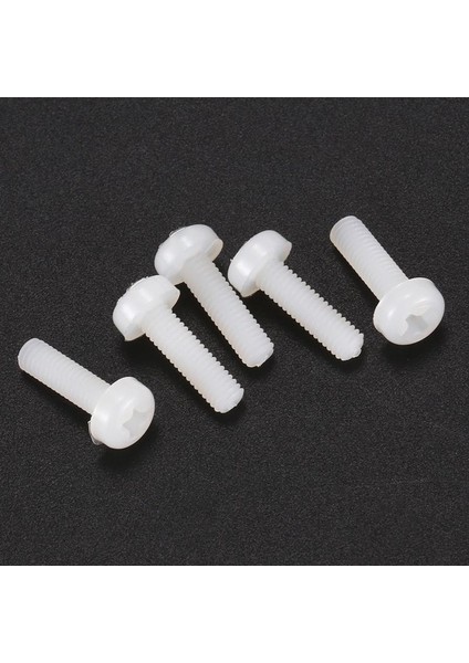 100 Adet M3X10MM Dişli Çubuk Beyaz Naylon Yıldız Başlı Vida Cıvataları (Yurt Dışından)