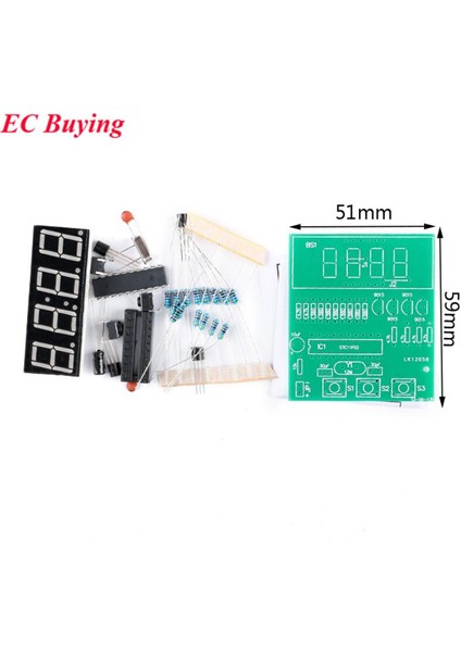 4 Bit Dijital Elektronik Saat Dıy Kiti C51 STC11F02 Öğretim Eğitim Parçaları 4bit Dijital Tüp Saati 4.5V-6V Üretim Paketi (Yurt Dışından)