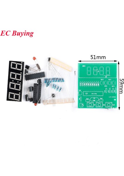 4 Bit Dijital Elektronik Saat Dıy Kiti C51 STC11F02 Öğretim Eğitim Parçaları 4bit Dijital Tüp Saati 4.5V-6V Üretim Paketi (Yurt Dışından) fiyatları