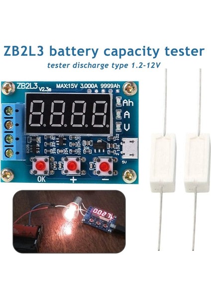 ZB2L3 Test Cihazı LED Dijital Ekran 18650 Lityum Kaynağı Test Direnci Kurşun-Asit Kapasitesi (Yurt Dışından)