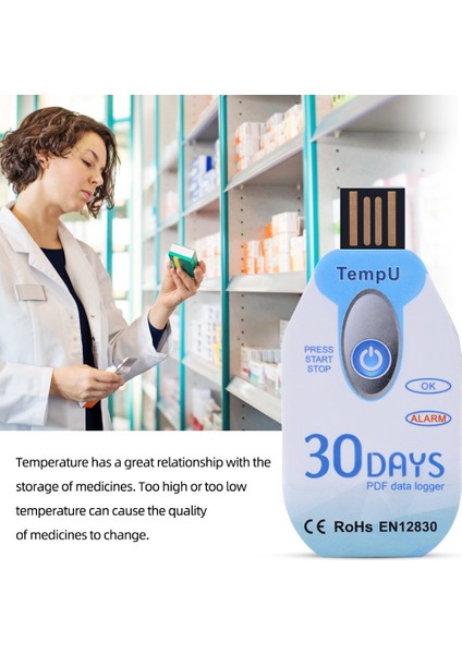 Sıcaklık Veri Kaydedici Tek Kullanımlık Kaydedici 90 Gün Soğuk Zincir Kullanımı (Yurt Dışından) modelleri