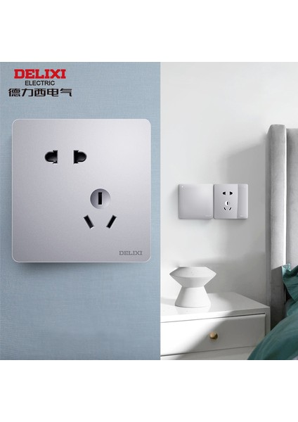 Delixi Anahtar Prizi Ev Tipi Bataklık Gümüşü Bir Açık Beş Delikli USB Prizi 6 Altı Tür Bilgisayar Paneli Retro Anahtar (Yurt Dışından) fırsatları