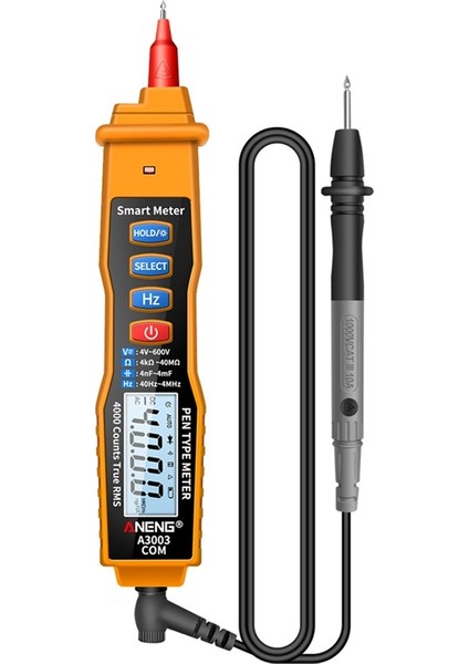 Aneng A3003 Dijital Multimetre Kalem Tipi Metre 4000 Sayım Temassız Ac/dc Gerilim Direnç Kapasite Hz Test Cihazı Aracı Sarı (Yurt Dışından) fiyatları