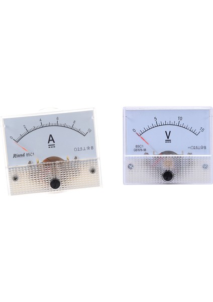 85C1 Dc 0-10A Dikdörtgen Analog Panel Ampermetre Ölçer 85C1 Ince Ayar Kadranı Analog Volt Panel Metre Ölçer Dc 0-15V (Yurt Dışından)