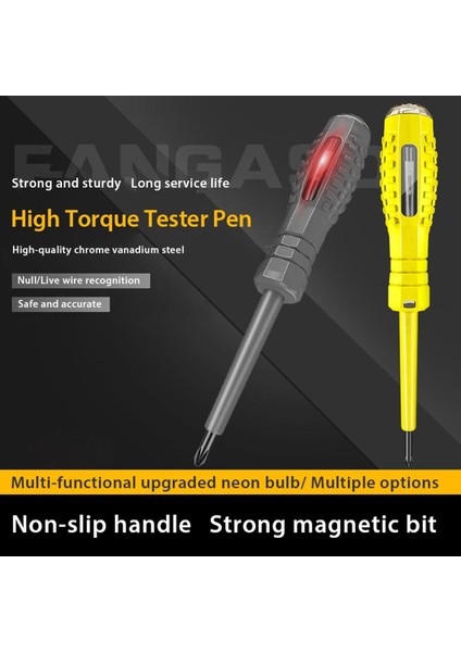 Gerilim Test Cihazı Kalem 200-500 V Temassız Endüktif Test Kalemi Elektrikçi Düz Tornavida Çapraz Tornavida Test Kalemi Elektrikli Kalem (Yurt Dışından)