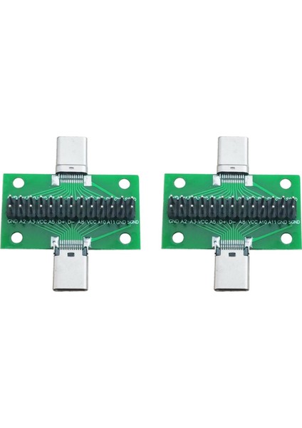 2x Erkek - Dişi Tip C Test Kartı Evrensel Kart, USB 3.1 Bağlantı Noktası ile 20.6X36.2MM Pimli Test Kartı (Yurt Dışından)