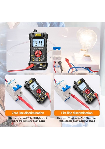 Aneng Ac/dc Gerilim Akım Multimetre Akıllı Dijital Multimetre 4000 Sayım Direnç Test Ölçer Ncv Temassız Indüksiyon (Yurt Dışından) fiyatları