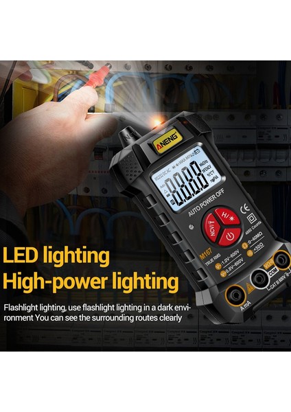 Aneng Ac/dc Gerilim Akım Multimetre Akıllı Dijital Multimetre 4000 Sayım Direnç Test Ölçer Ncv Temassız Indüksiyon (Yurt Dışından) indirimleri
