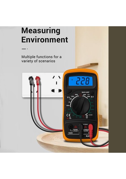 Profesyonel Alet LCD Dijital Multimetre Ampermetre Voltmetre Ac ve Dc Gerilim Diyot Test Cihazı Direnç Ölçer Devre Kontrol Cihazı Buzzer ile Test Probu Multitester (Yurt Dışından)