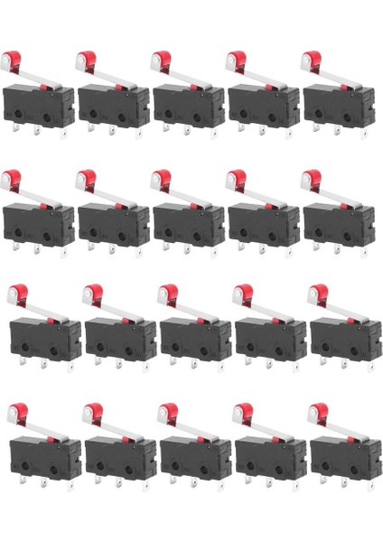 20 Adet Mini Mikro Limit Anahtarı Makaralı Kol Kolu Spdt Snap Action Lot (Yurt Dışından)