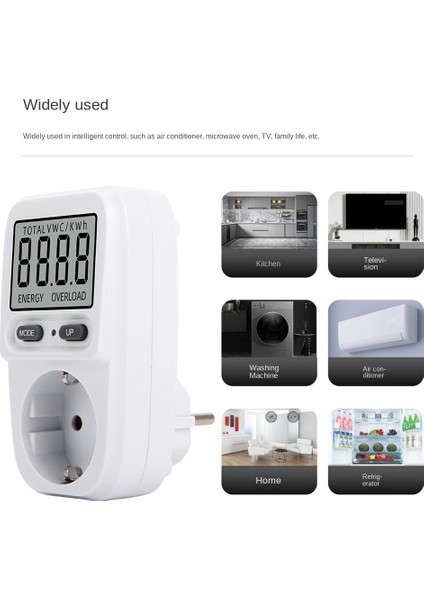Elektrik Sayacı Ev Güç Ölçer Güç Ölçer Elektronik Soket Ölçer, Metre, LCD Ekranlı Enerji Maliyet Ölçer, Maksimum 3680 W/16 A Ab Fişi (Yurt Dışından) modelleri