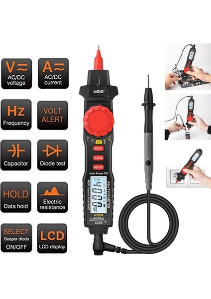 Aneng Multimetre Kalem Tipi Metre 4000 Sayım Temassız Ac/dc Gerilim Algılama Test Cihazı Aracı (Yurt Dışından) fırsatları
