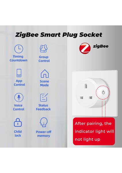 Rovf Zigbee Fiş Akıllı Soket Kablosuz Uzaktan Ses Kontrolü Güç Enerji Monitör Zamanlayıcı 16A Ingiltere Fişi Tuya Smart Alexa/google Home/tmall Genie (Yurt Dışından) modelleri