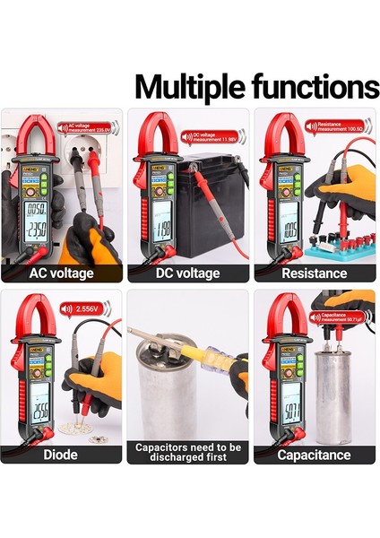 Aneng PN102 Multimetre Ses Yayını Dijital Kelepçe Ampermetre Ncv Gerilim Algılama Direnç Kapasitesi (Yurt Dışından) indirimleri