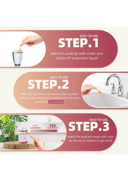 Kurşun Test Kiti Çubukları - Kurşun Boya Test Kiti, Ev Kullanımı Için Kurşun Kontrol Çubuğu, 30 Saniyede Test Sonuçları (30 Adet) (Yurt Dışından) fiyatları