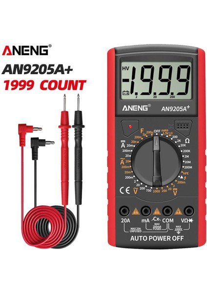 Aneng Dc AN9205A Ac Dijital Multimetre LCD Ekran Sayımları 1999 (Yurt Dışından)