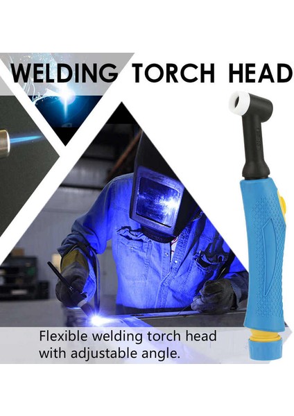 Wp-18 Tıg Kaynak Torcu Su Soğutmalı Esnek Kafa Anahtar Düğmeli Mavi H (Yurt Dışından)