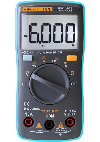 RM101 Dijital Multimetre 6000 Sayımlı Arka Işık (Yurt Dışından)