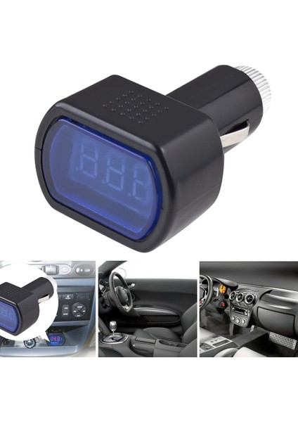 Oto Araç Aküsü Için LED Ekran Elektrik Gerilim Ölçer - Siyah ve Mavi (Yurt Dışından) fırsatları