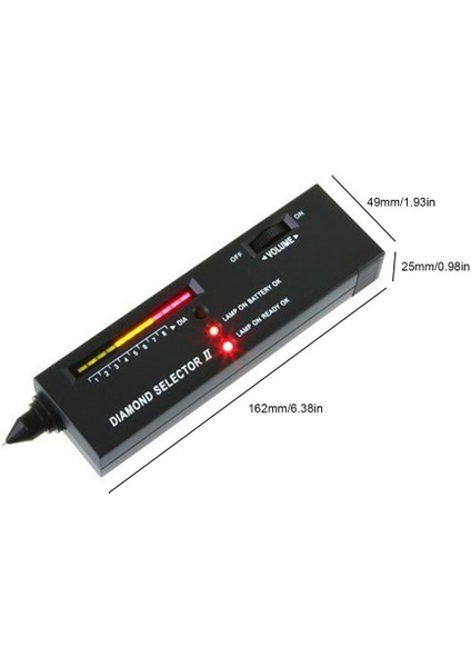 Ha Elmas Taşlar Test Cihazı Kalem Taşınabilir Taş Seçici Aracı LED Göstergesi-Siyah (Yurt Dışından) fırsatları