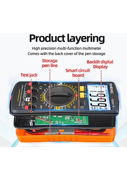 Aneng Dijital Multimetre Ses Yayını Ac/dc Akım Test Cihazı Profesyonel Multimetro Elektrikçi Hz Hfe Ohm Aracı SZ08+ (Yurt Dışından) indirimleri