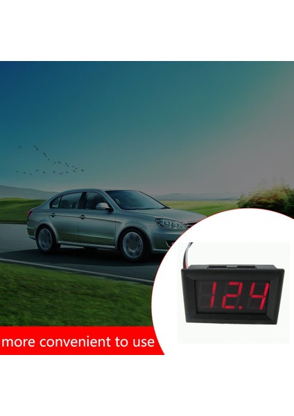 LED Dijital Ekran Paneli Iki Telli Dijital Voltmetre Araba Motoru Ters (Yurt Dışından)