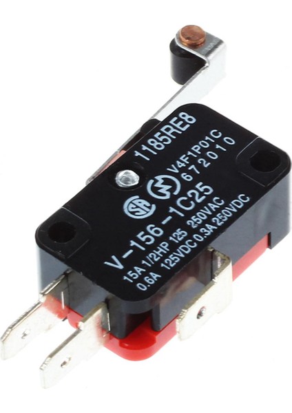 Namuny 4x Mini Limit Anahtarı Uzun Menteşe Makaralı Kol Kolu Spdt Snap Action Lot - Kırmızı ve Siyah (Yurt Dışından)