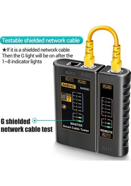 Aneng M469D RJ45 Kablo Lan Test Cihazı Ağ Kablosu Test Cihazı RJ11 RJ12 Cat5 Utp Lan Kablo Test Cihazı Ağ Aracı Ağ Onarım A (Yurt Dışından)