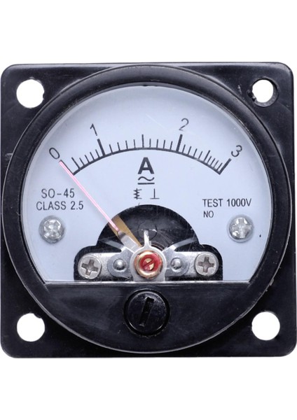 Ac 0-3A Analog Panel Metre Akım Ölçüm Ampermetre Ölçer Siyah (Yurt Dışından)
