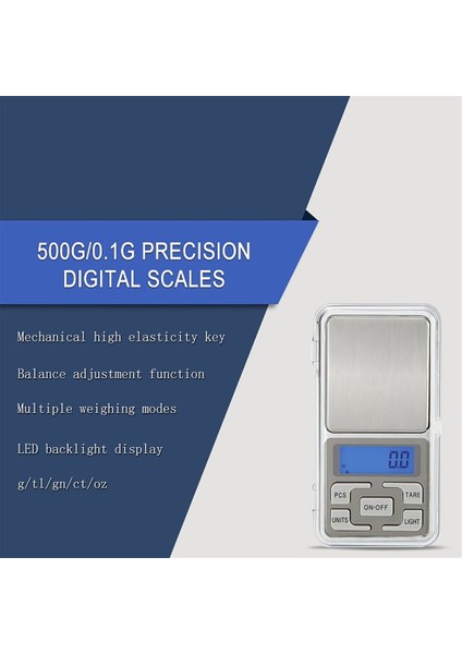 HT-668B 500G/0.1G Altın Gümüş Takılar Için Hassas Dijital Terazi - Gümüş (Yurt Dışından) indirimleri