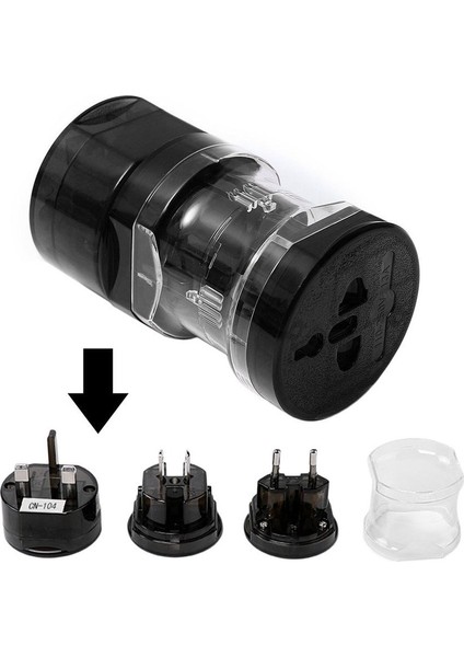 Profesyonel Evrensel Dünya Çapında Seyahat Şarj Cihazı Güç Adaptörü Soket Dönüştürücü - Siyah (Yurt Dışından) fiyatları