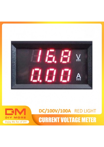 【ayak Koltuk】 [stokta Mevcut] Orijinal Diymore Dc 100V 100A Voltmetre Akım Ampermetre Ölçer Mavi + Kırmızı /kırmızı + Kırmızı LED Ekran Çift Dijital Volt Amp (Yurt Dışından)