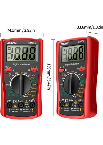 Ac&dc Gerilimini Ölçme DM850 Dijital Multimetre 1999MULTIMETRE Sayımı (Yurt Dışından) indirimleri