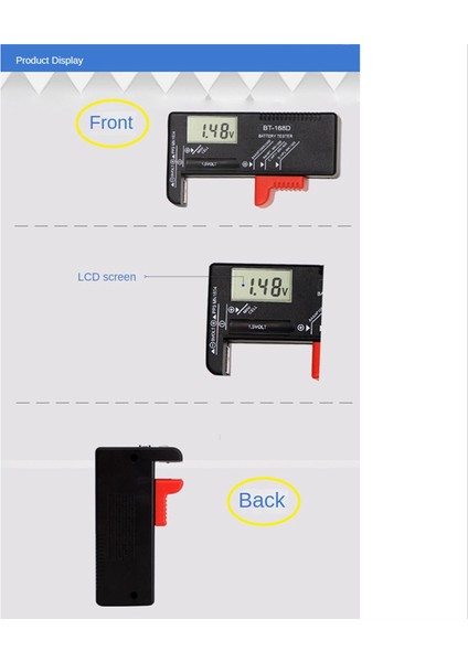 AA/AAA/C/D/9V/1.5V Için 1 Parça Dijital Test Cihazı Kapasite Test Cihazı (Yurt Dışından) indirimleri
