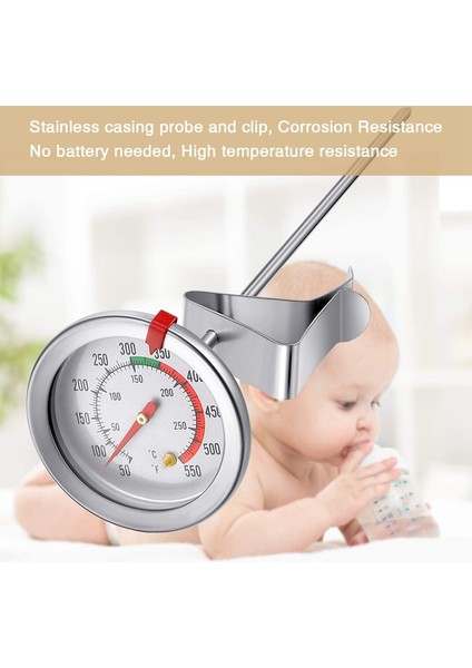 Bradoo-2 Parça Paslanmaz Çelik Termometre Anında Okuma Kadranlı Termometre 11.8 Inç Uzun Kök Kızartma Termometresi (Yurt Dışından) indirimleri