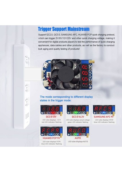 Rd HD35 Tetikleyici Qc2.0 Qc3.0 Elektronik USB Yük Direnci Deşarj Akü Testi Ayarlanabilir Akım Voltajı 35W (Yurt Dışından)