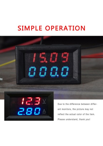 Ha Abd Dc 100 V Voltmetre Ampermetre Volt Amp Metre Ölçer 0ml 1/10/50/100A LED Çift Dijital LED Dijital Voltmetre Ampermetre (Yurt Dışından)