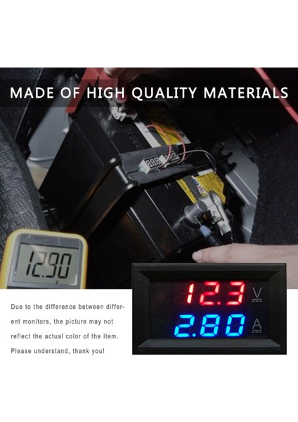 Ha Abd Dc 100 V Voltmetre Ampermetre Volt Amp Metre Ölçer 0ml 1/10/50/100A LED Çift Dijital LED Dijital Voltmetre Ampermetre (Yurt Dışından)
