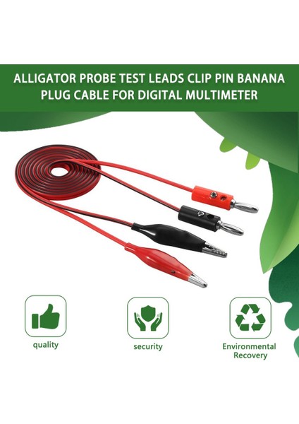 Timsah Probu Testi Dijital Multimetre Için Klipsli Pin Banana Fiş Kablosunu Açar - Kırmızı ve Siyah (Yurt Dışından) indirimleri