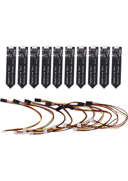 Flyeer 10 Adet Kapasitif Toprak Nem Sensörü Modülü Korozyona Dayanıklı Geniş Gerilim Tel Analog Kapasitif Toprak Nem Sensörü V1.2 (Yurt Dışından) modelleri