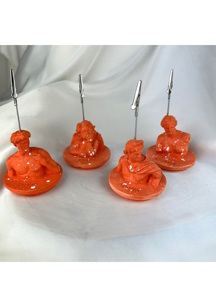 Turuncu David Cupid Melek Apollo ve Venus Kaideli Heykel Splash Not Tutucu 4'lü Set fiyatları