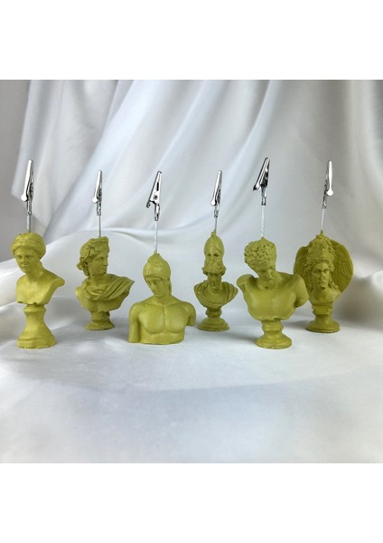 Küf Yeşili Venus Perseus Hermes Apollo Ares ve Athena Heykel 6'lı Not Tutucu Set